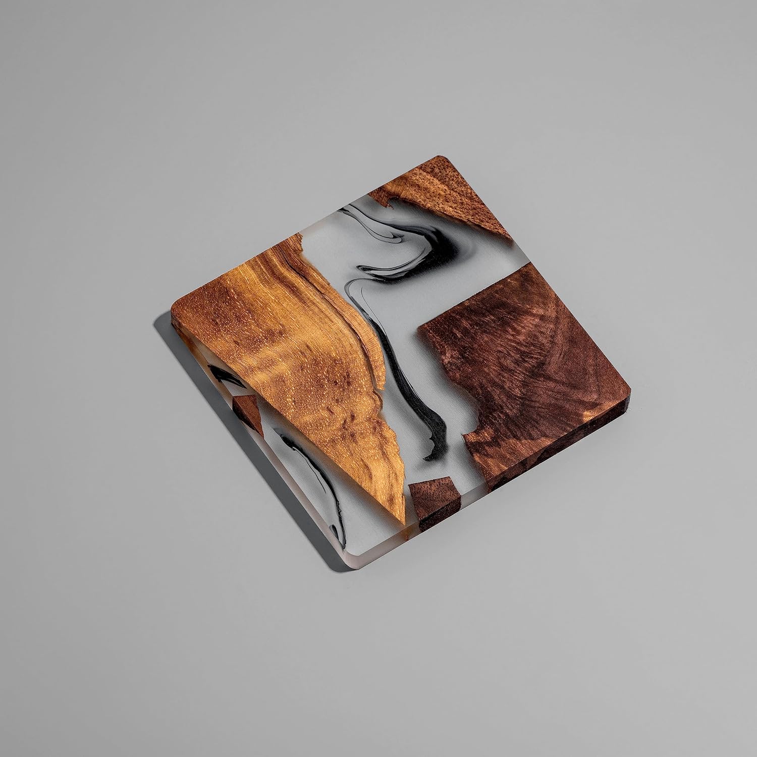 Holder / Walnut Coasters Set / Square