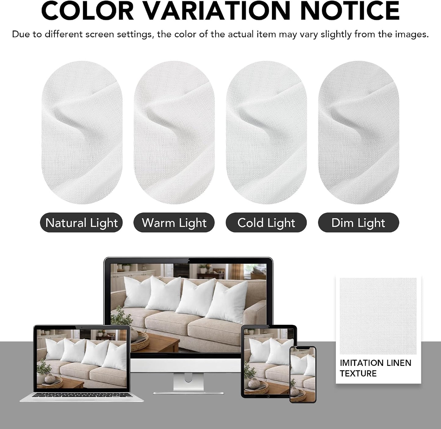Covers Only No Insert / 18 x 18 / White / Set of 4