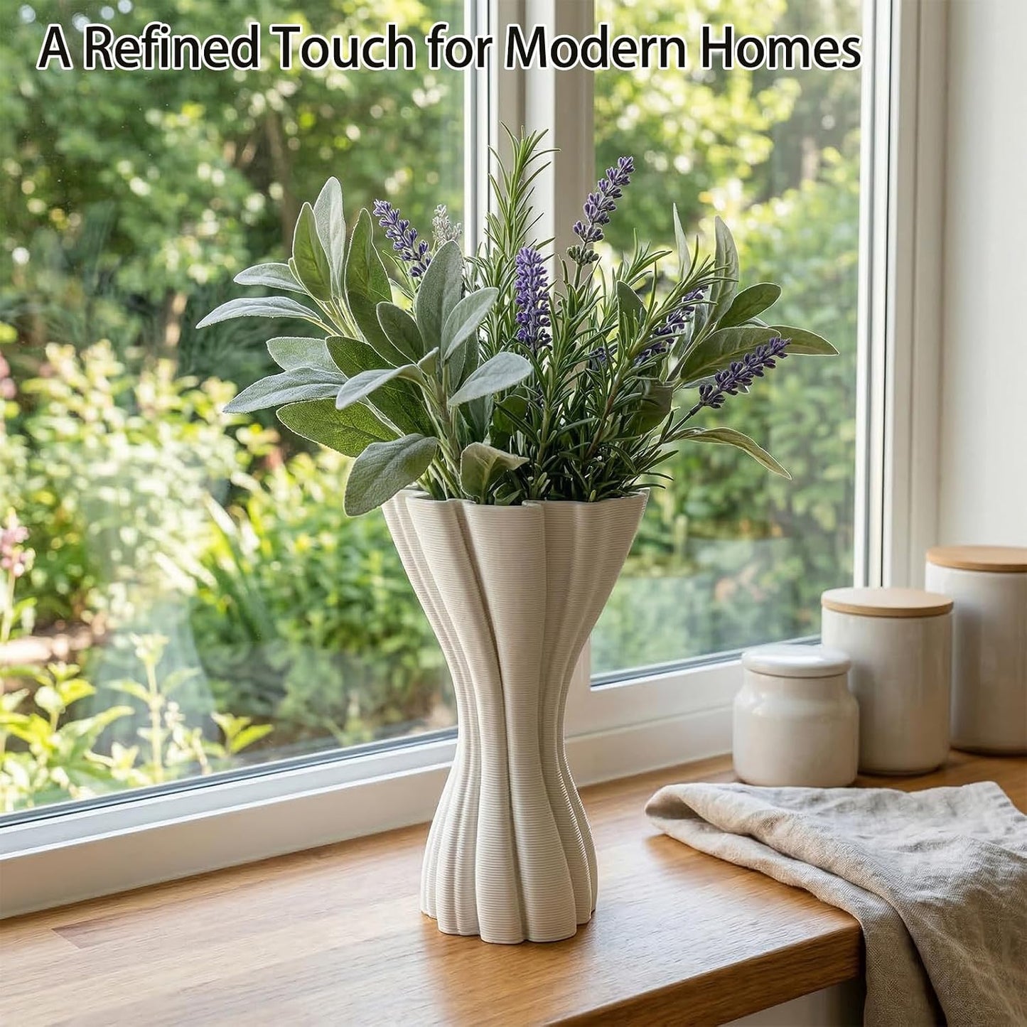 Minimalist White Ceramic Vase / White-a, 7.87 Inch