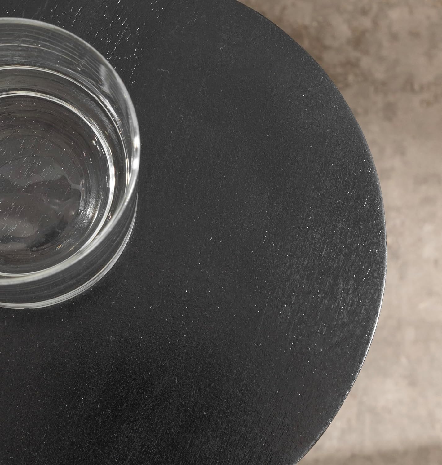 Dahl Modern Wooden Round Drink Table / Black / 8 x 8 x 23