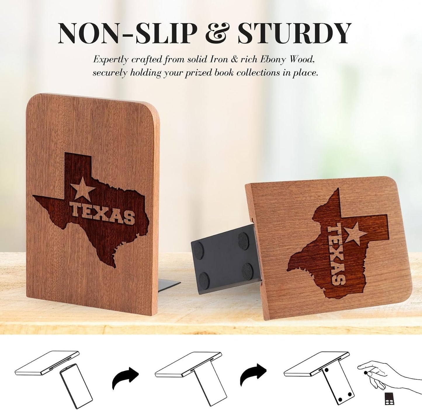 Heavy Duty Wooden Book Ends / Star