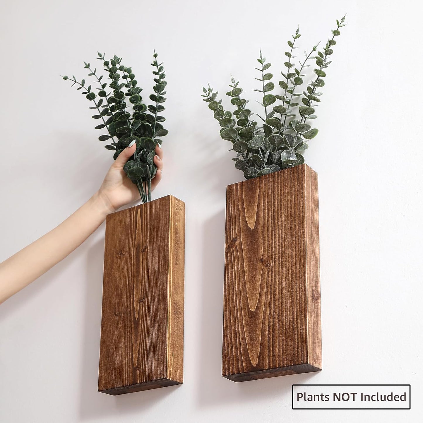 Wood Wall Planter / Walnut / Set of 2