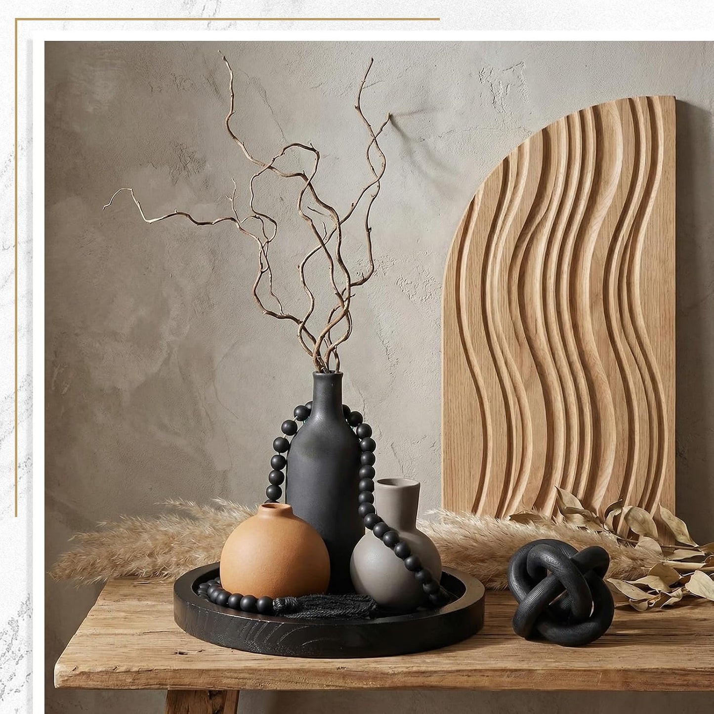 Ceramic Vase Set / Black / Set of 6