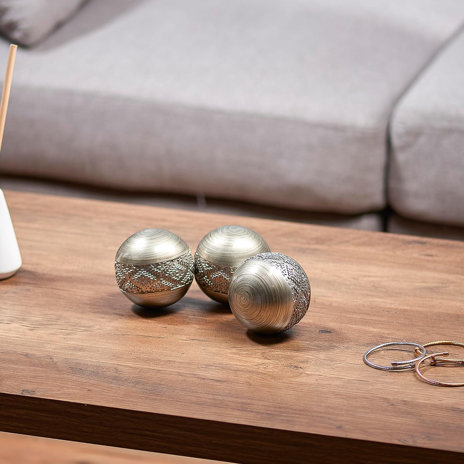 Decorative Balls for Bowls and Vases / Silver / Set of 3