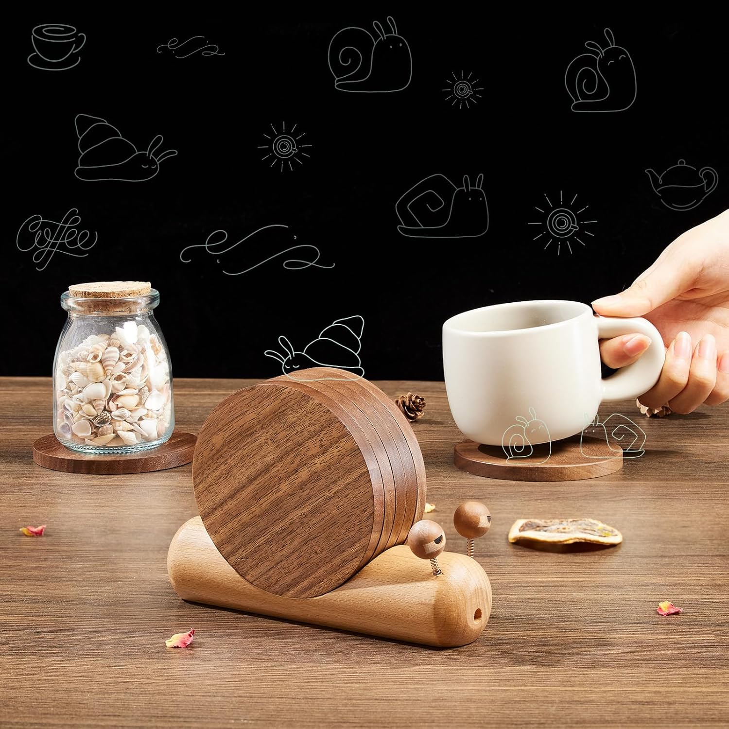 Wooden Coasters for Drinks- Acacia Wood Drink Coaster / 3.5*3.5 Inches / Natural