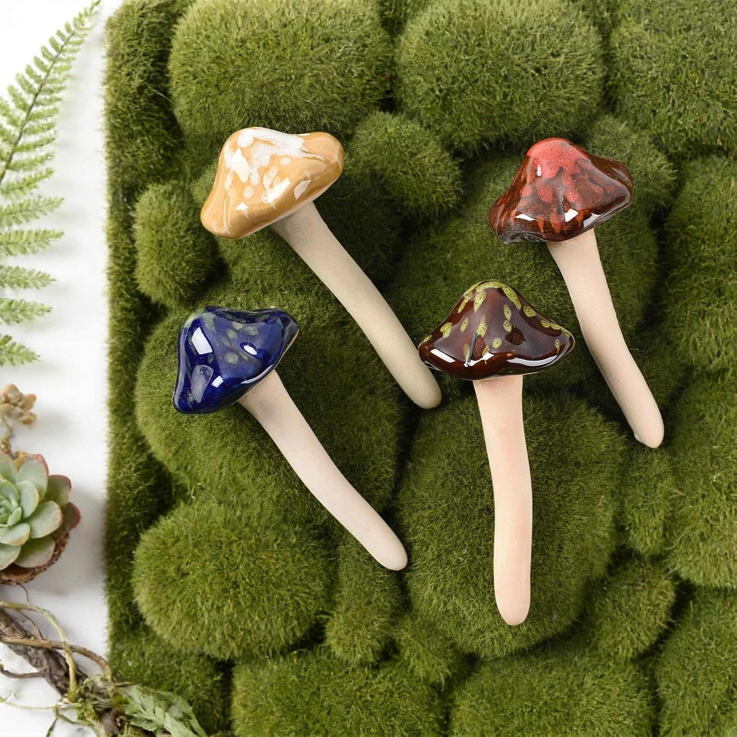 Ceramic Mushroom / Mushrooms Accessories / Set of 8