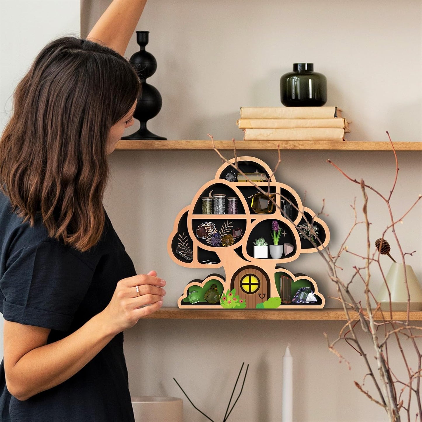 Hippie Boho Decor / Life Tree & Mushrooms