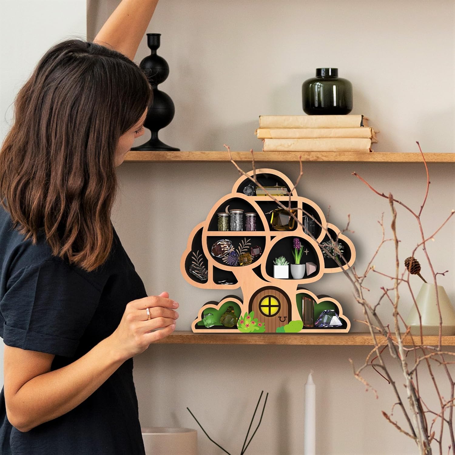 Hippie Boho Decor / Life Tree & Mushrooms