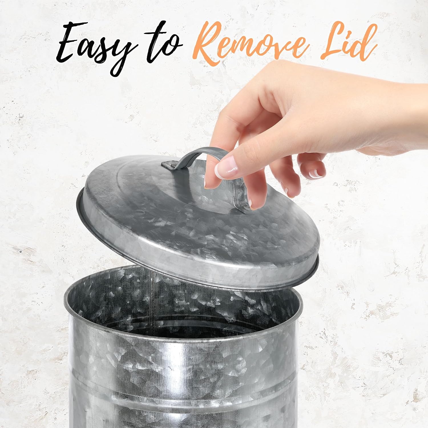 Autumn Alley Farmhouse Galvanized Metal Free Standing Toilet Paper Holder Organizer Stand Canister with Lid – Fits 3