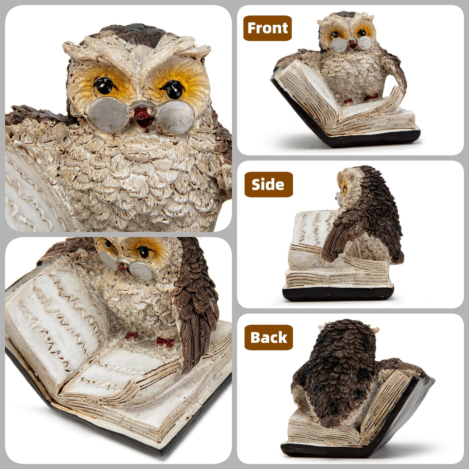 Adorable Reading Owl Statue / Set of 2