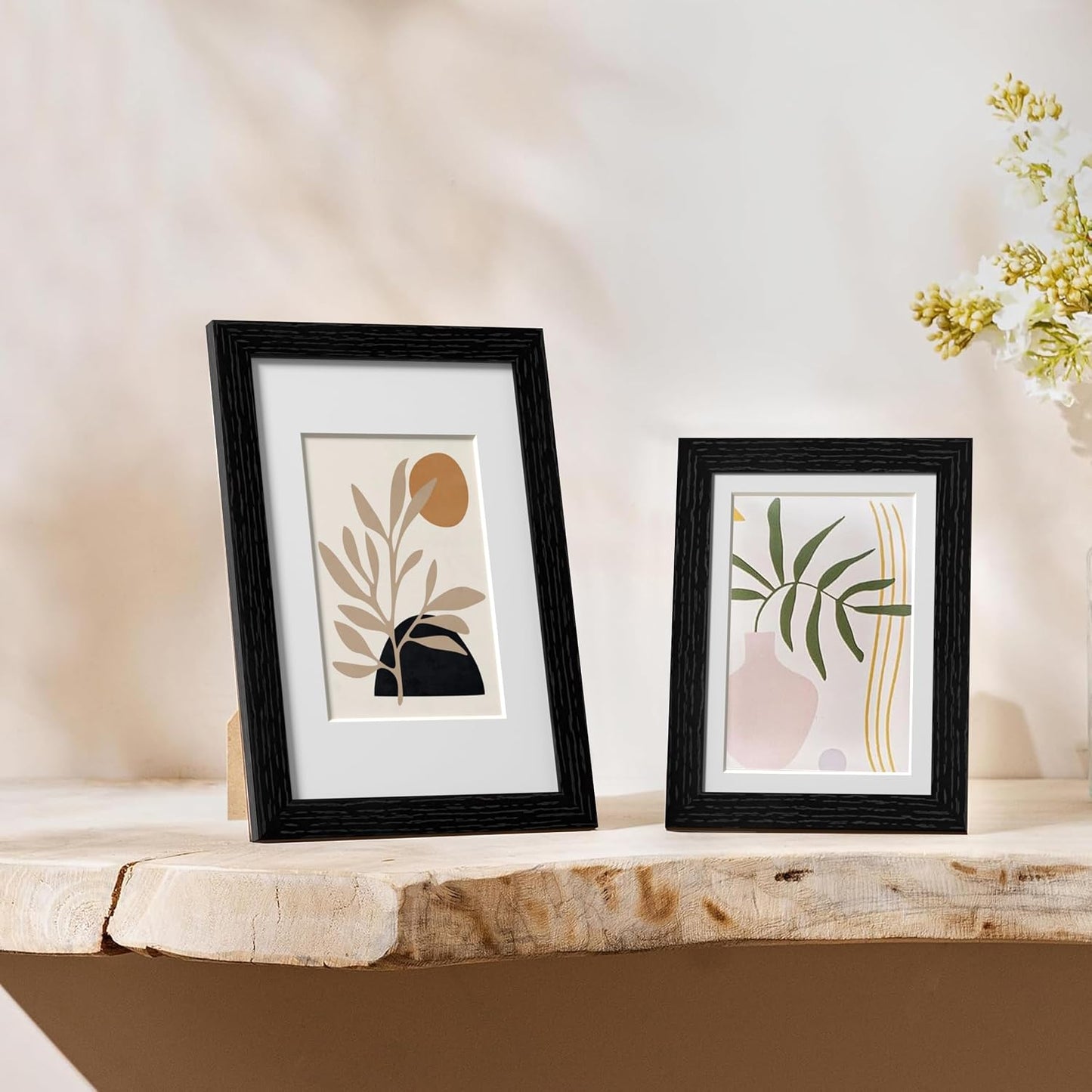 eletecpro 6x9 Picture Frames, Acrylic Cover, Black, Set of 10 | Display Photo 4x6 with Mat or 6x9 without, Horizontal