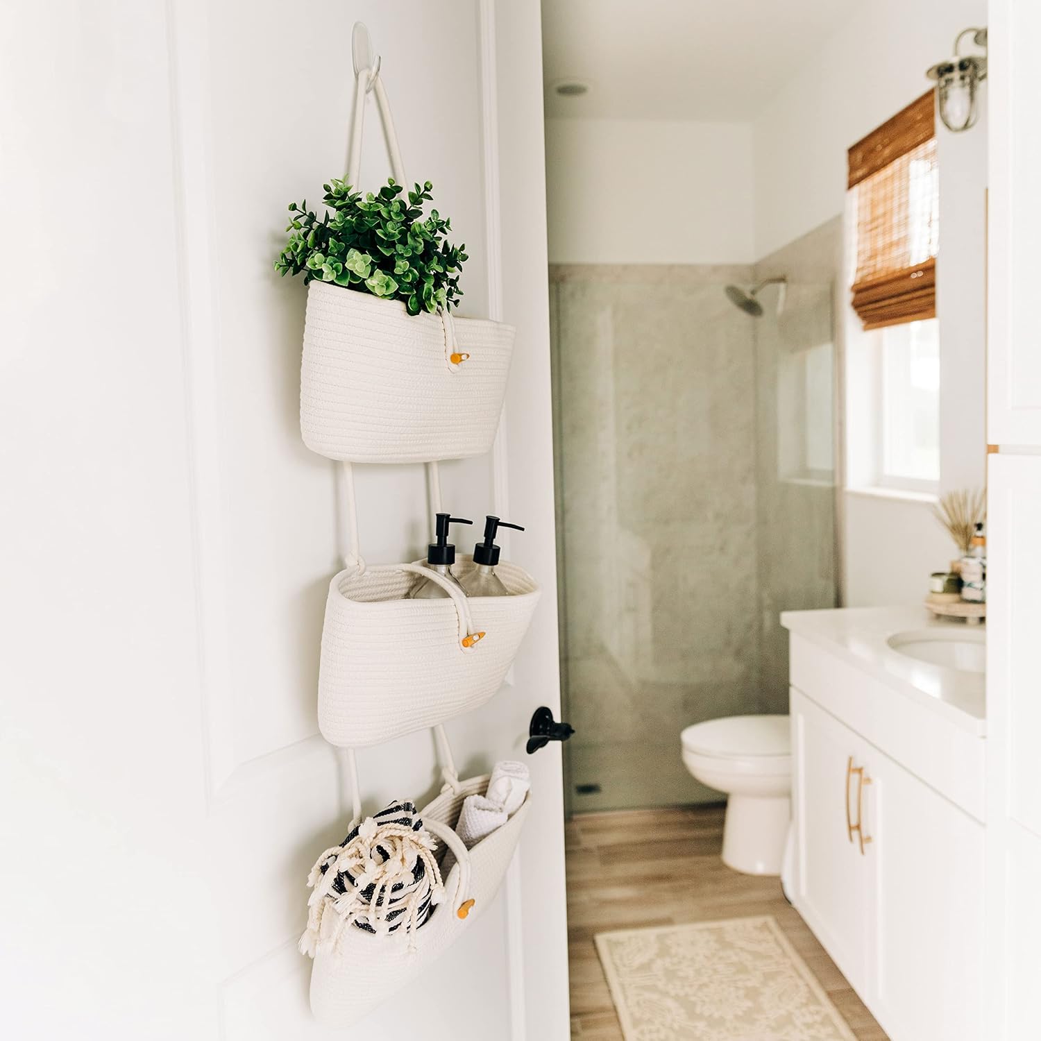 Hanging Storage Basket / Full Off-white / 3-tier