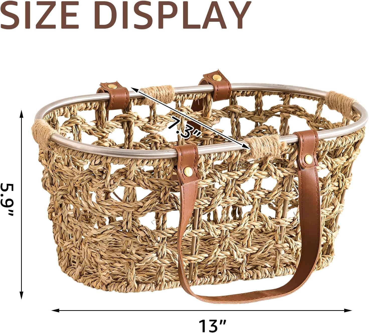 Farmhouse Seagrass Egg Baskets for Collecting Fresh Eggs Handmade Egg Collecting / Oval-seagrass