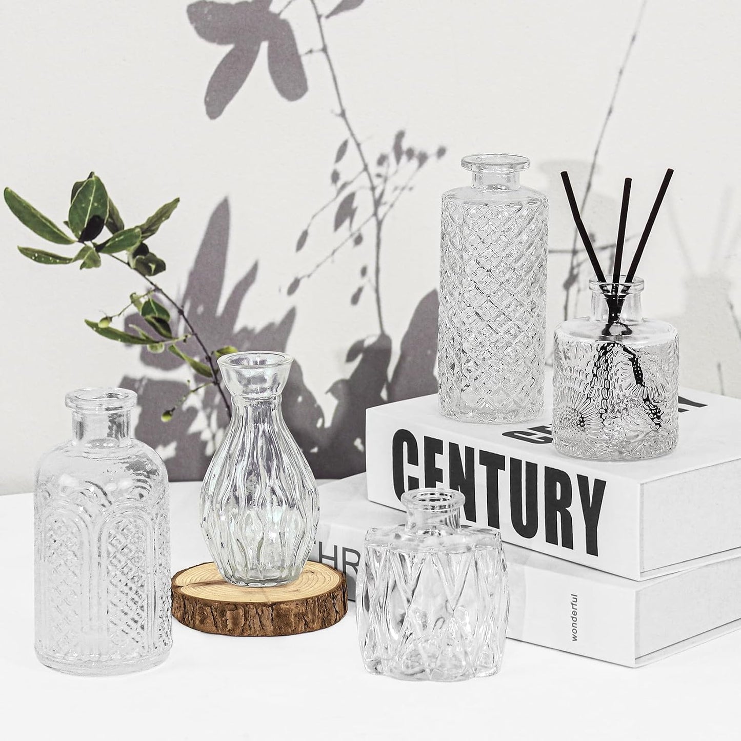 Glass Bud Vase Set / Clear / Set of 24