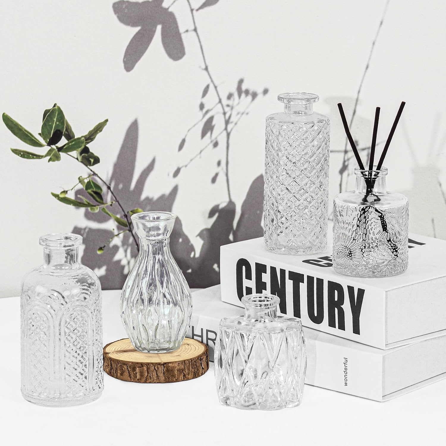 Glass Bud Vase Set / Clear / Set of 24