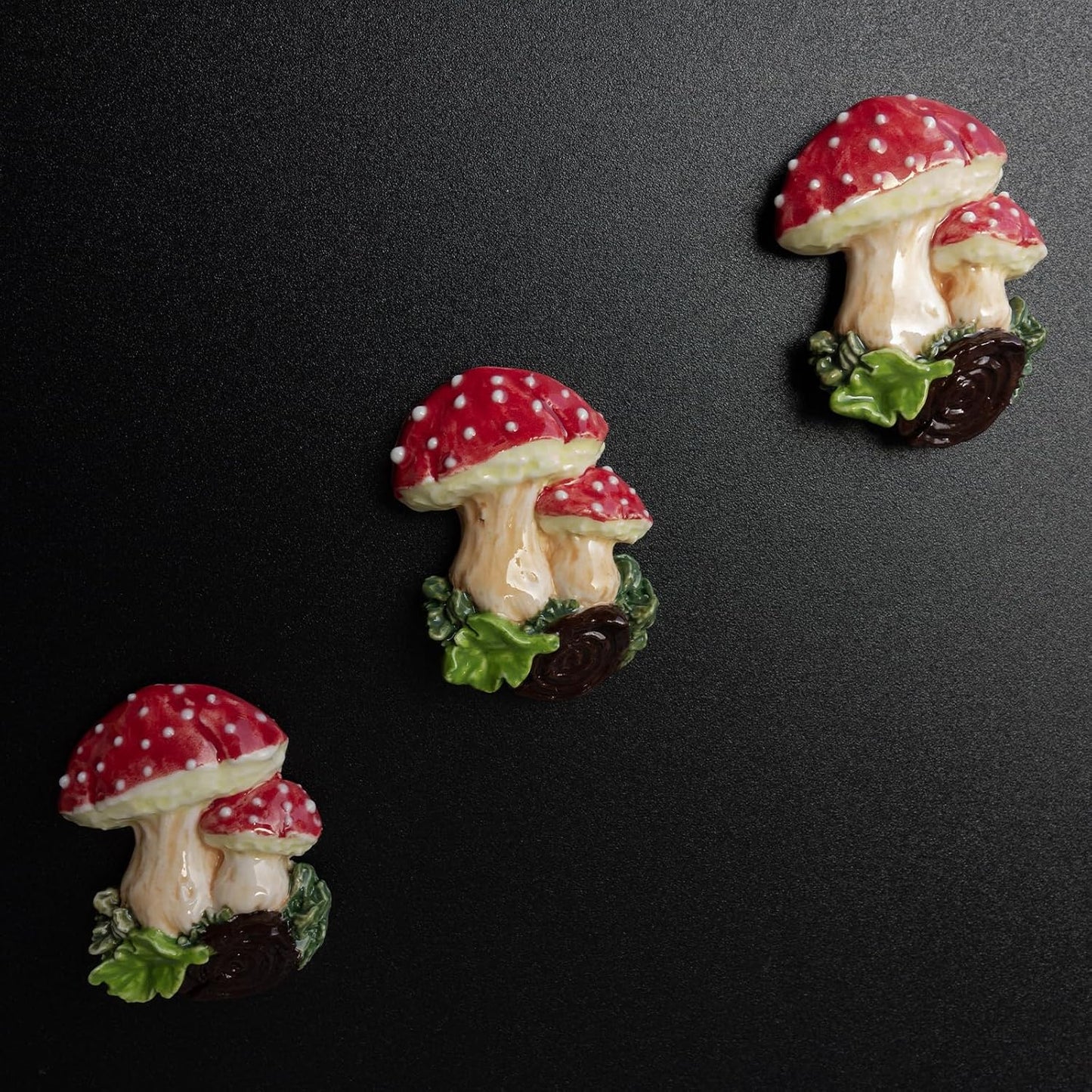 Handmade 3D Ceramic Decor / Mushroom / Red