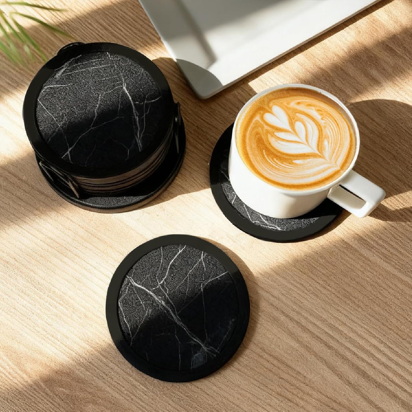 Holder / Scratch & Water Ring / Black White Pattern / Set of 6