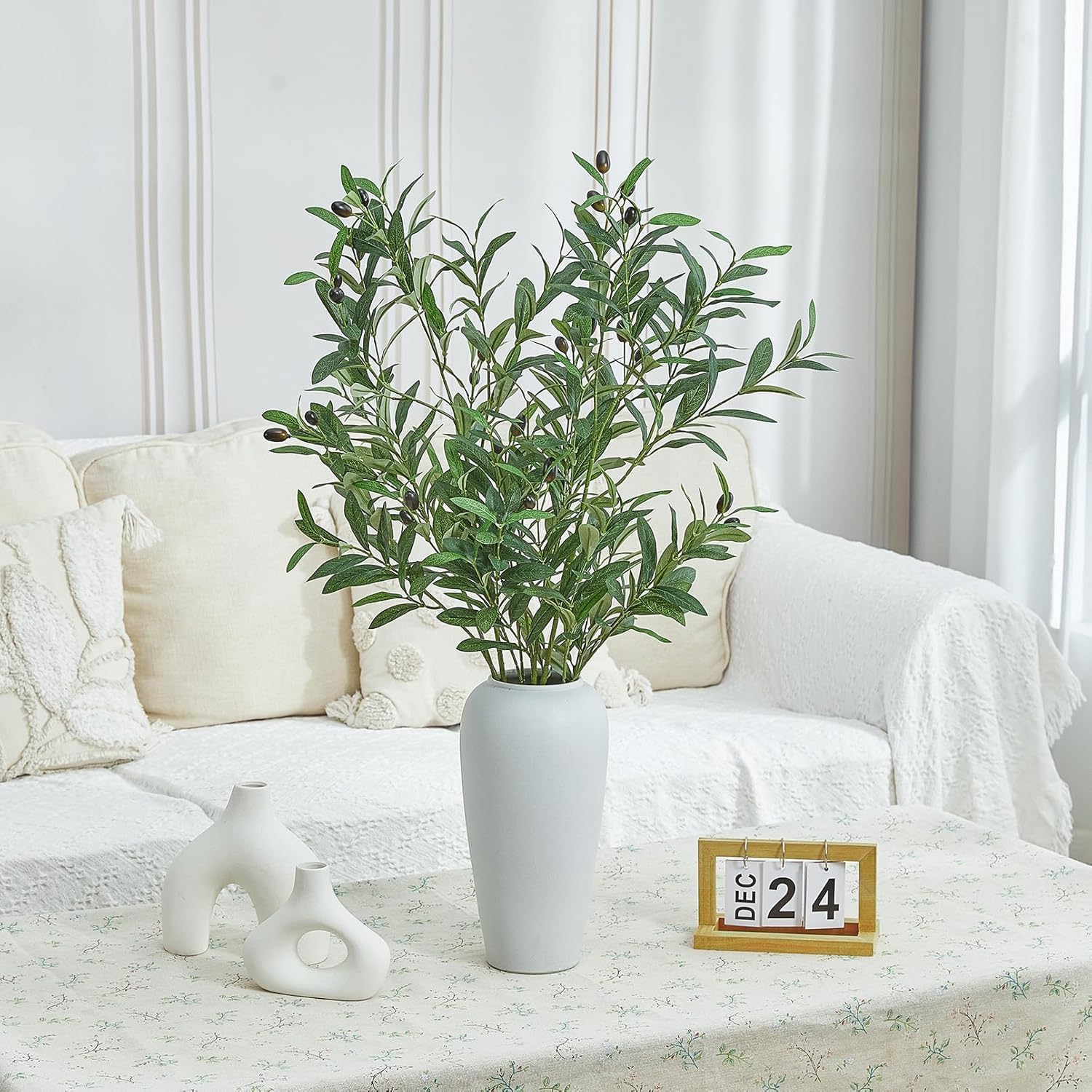 Artificial Olive Branches / Black / 39 Inch / Set of 4