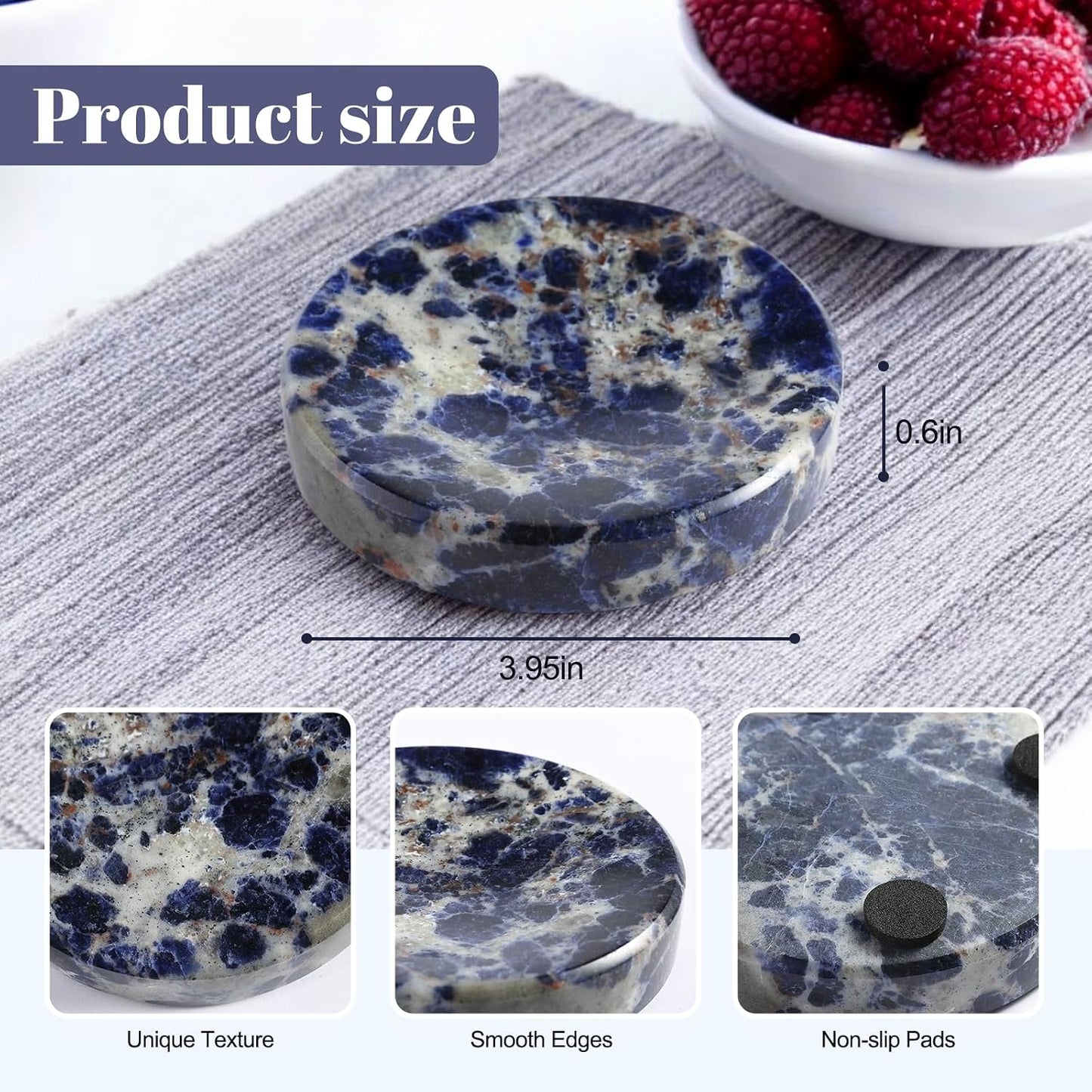 4" Decorative Dish / Blue / Set of 4