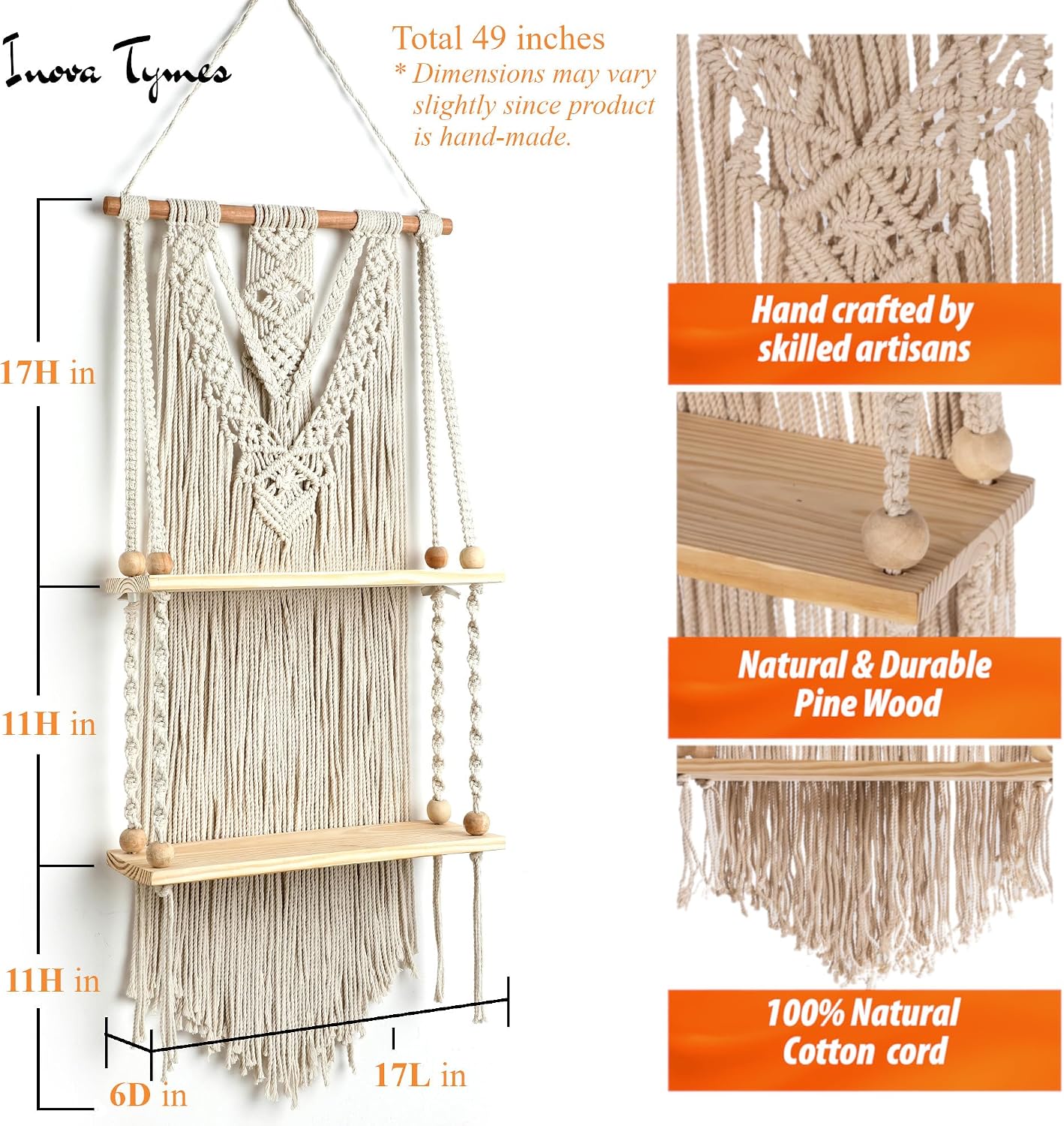 Boho Shelves Bedroom Decor / 2 Tier