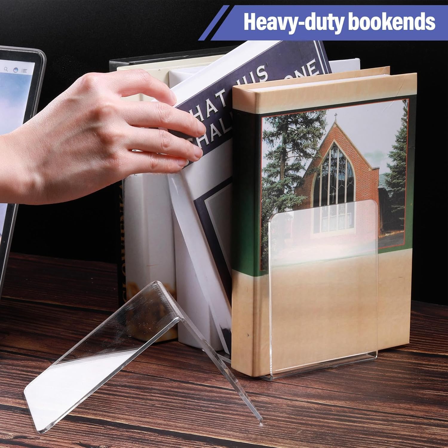 Book Ends Acrylic Bookends / Clear / Set of 16
