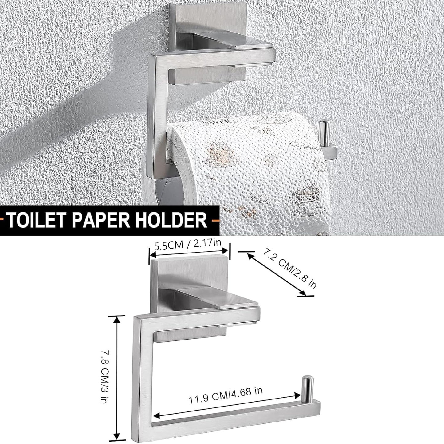 YACVCL 5-Piece Bathroom Hardware Accessories Set 23.6 inch Towel Bar Towel Rack Sets Modern Towel Ring Kit Stainless