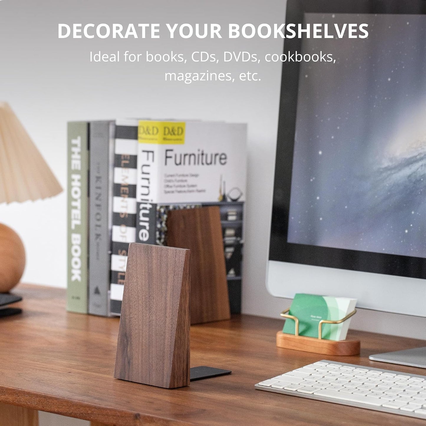 Thickened Wooden Bookends for Heavy Books / Walnut Wood