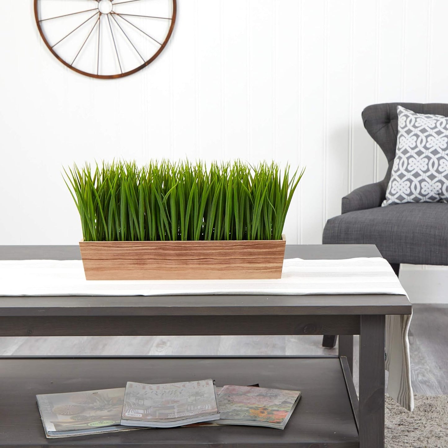 . Vanilla Grass Artificial Plant in Decorative Planter / 20 Inch