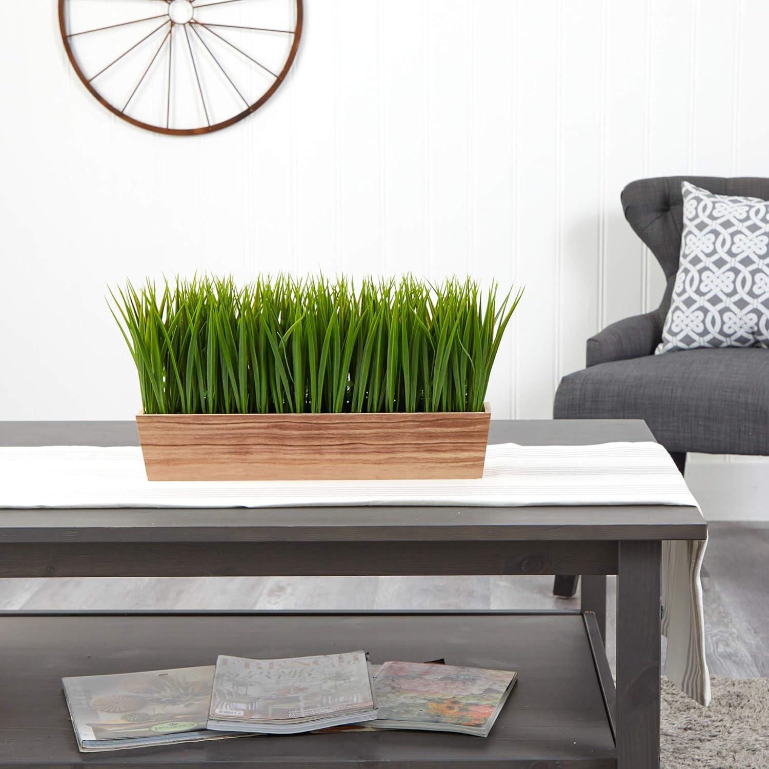 . Vanilla Grass Artificial Plant in Decorative Planter / 20 Inch