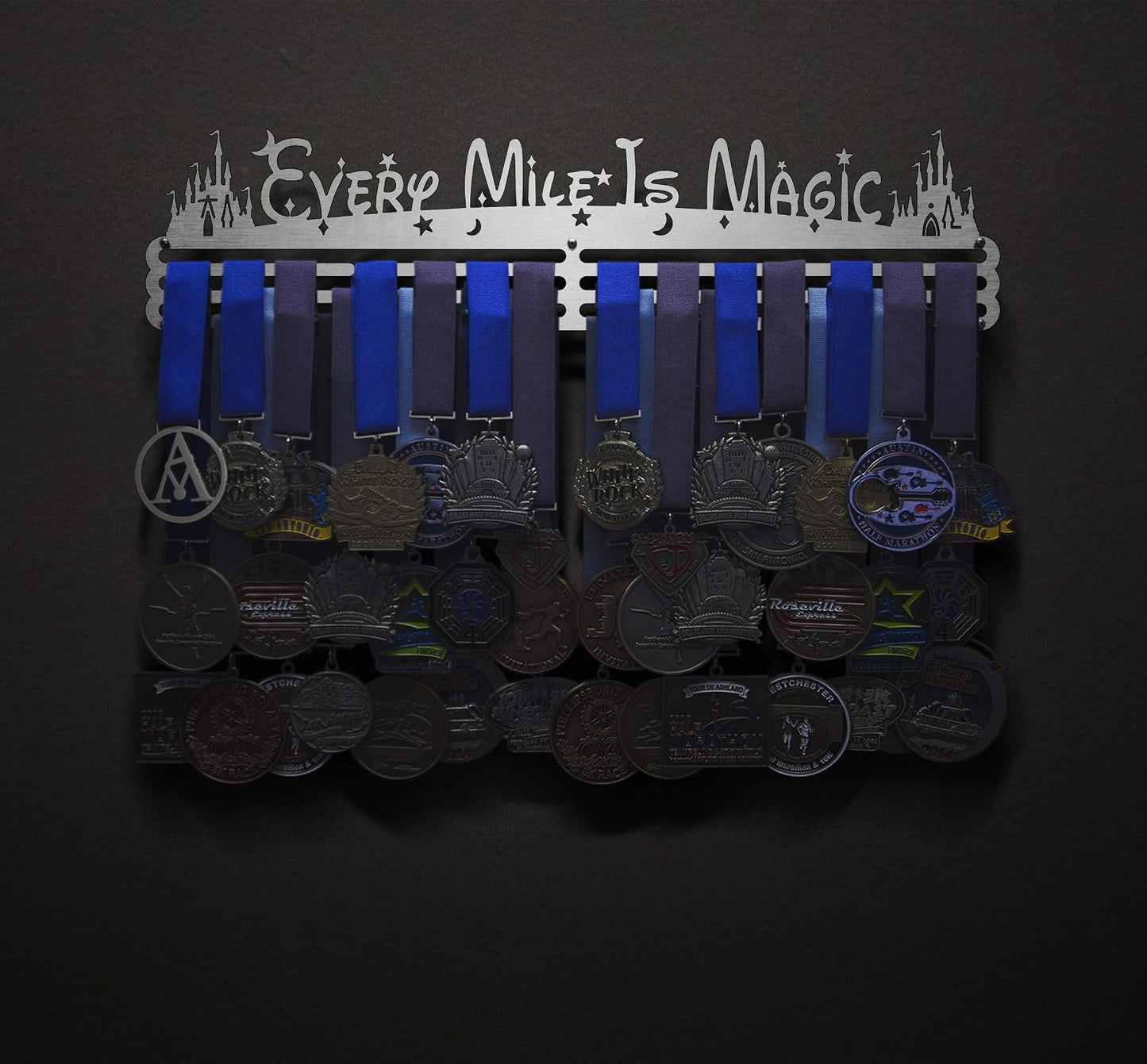 Allied Medal Hanger - Every Mile is Magic (18" Wide with 3 Hang Bars) - Medal Hanger Holder Display Rack - Multiple