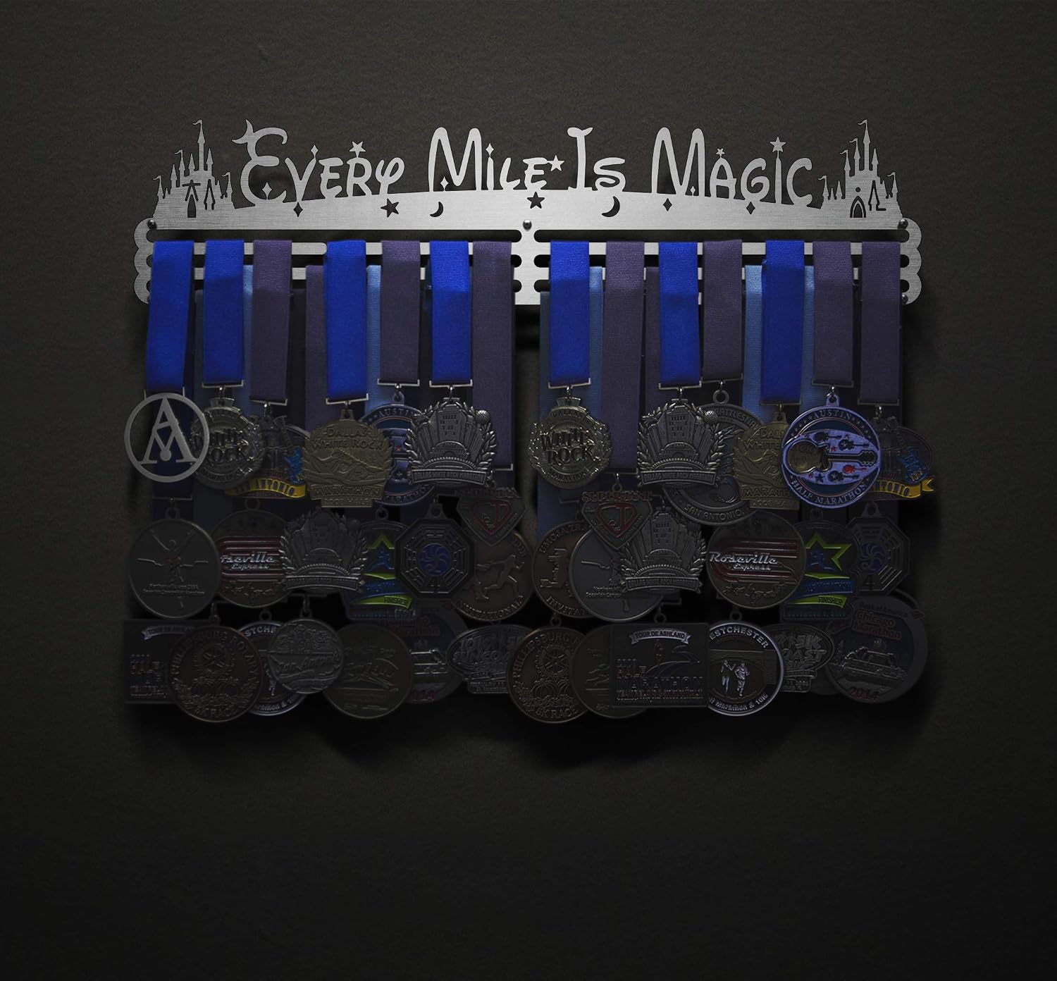 Allied Medal Hanger - Every Mile is Magic (18" Wide with 3 Hang Bars) - Medal Hanger Holder Display Rack - Multiple