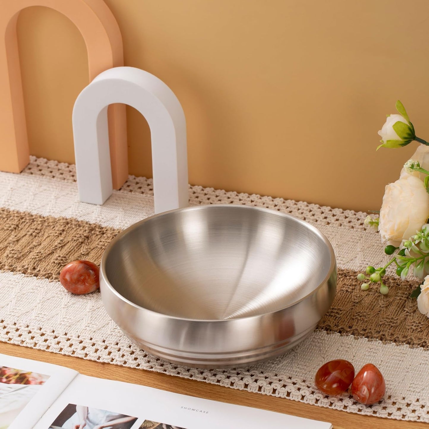 Key Holder / Large Decorative Bowl for Entryway Table / 7.4 INCH Silver / 7.4 Inch