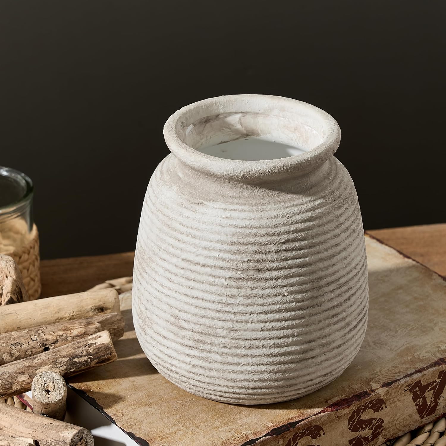 Ceramic Flower Vase / 6" - D