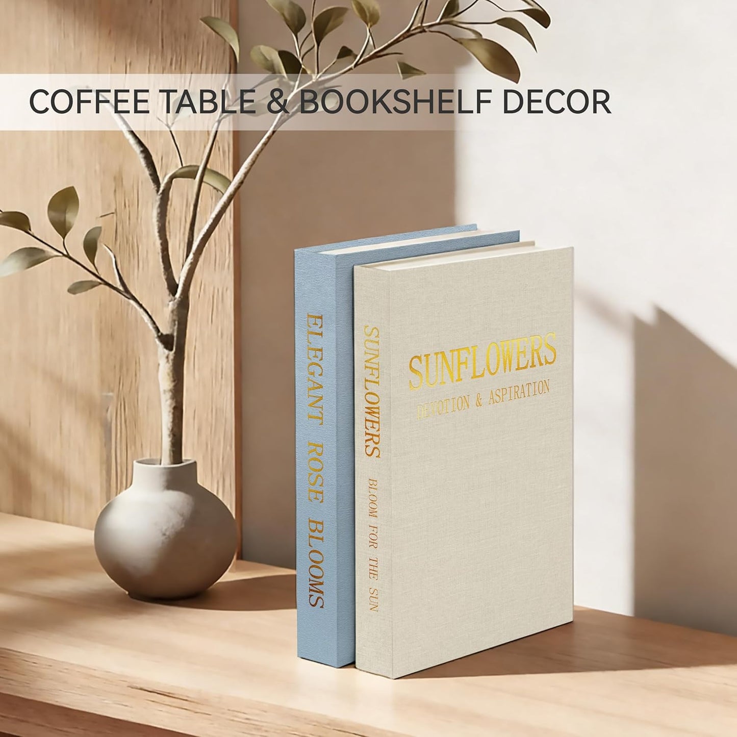 Stackable Linen Faux Books / Blue