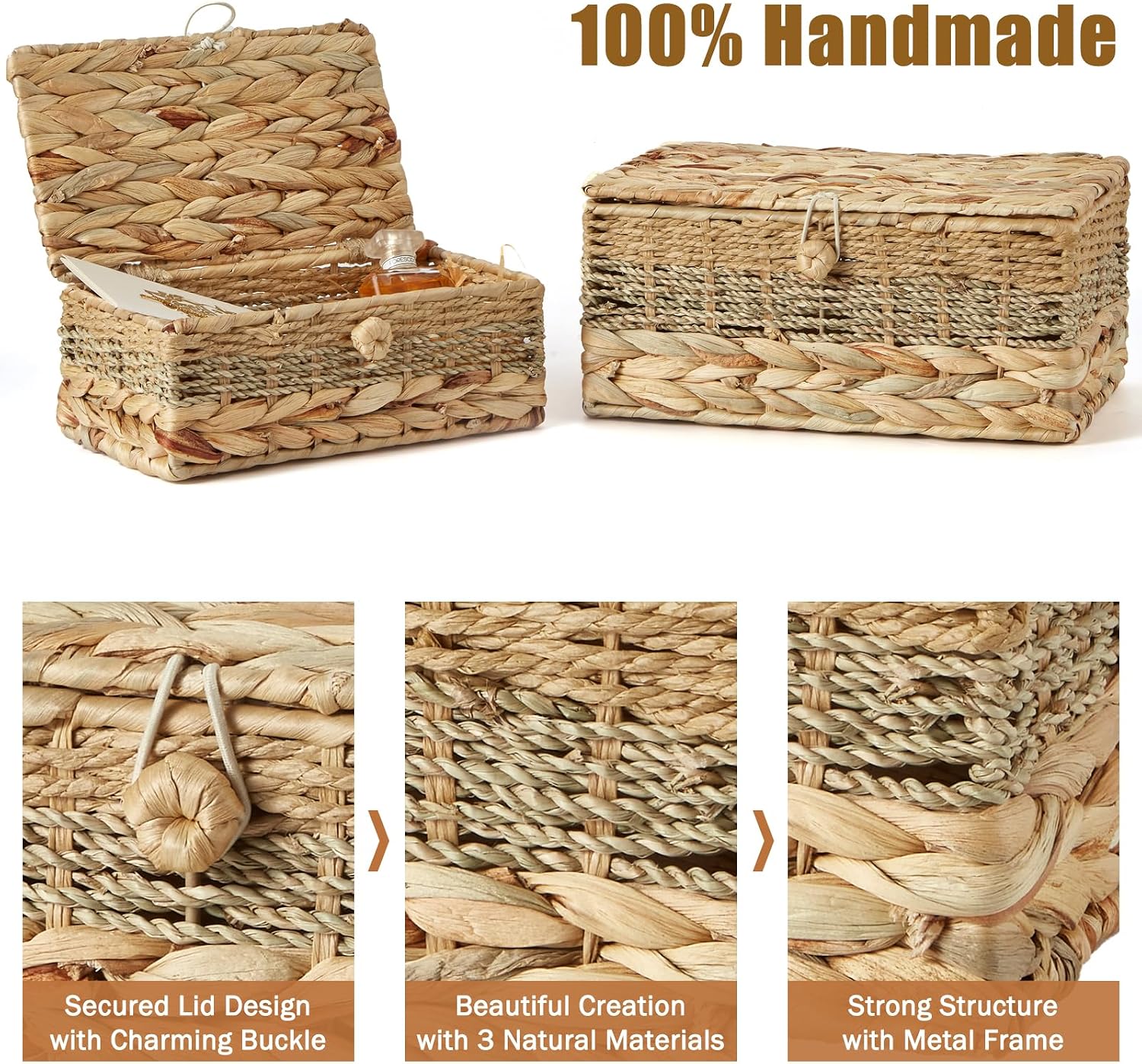 Wicker Storage Baskets / Natural / Set of 2