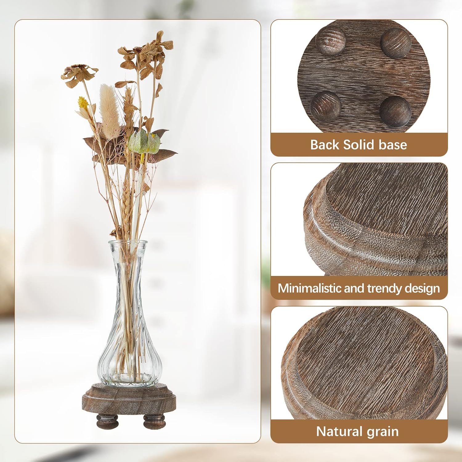 Wood Risers for Decor Farmhouse Wood Rustic Pedestal Stand Pedestal Mini Riser Stand / Set of 2
