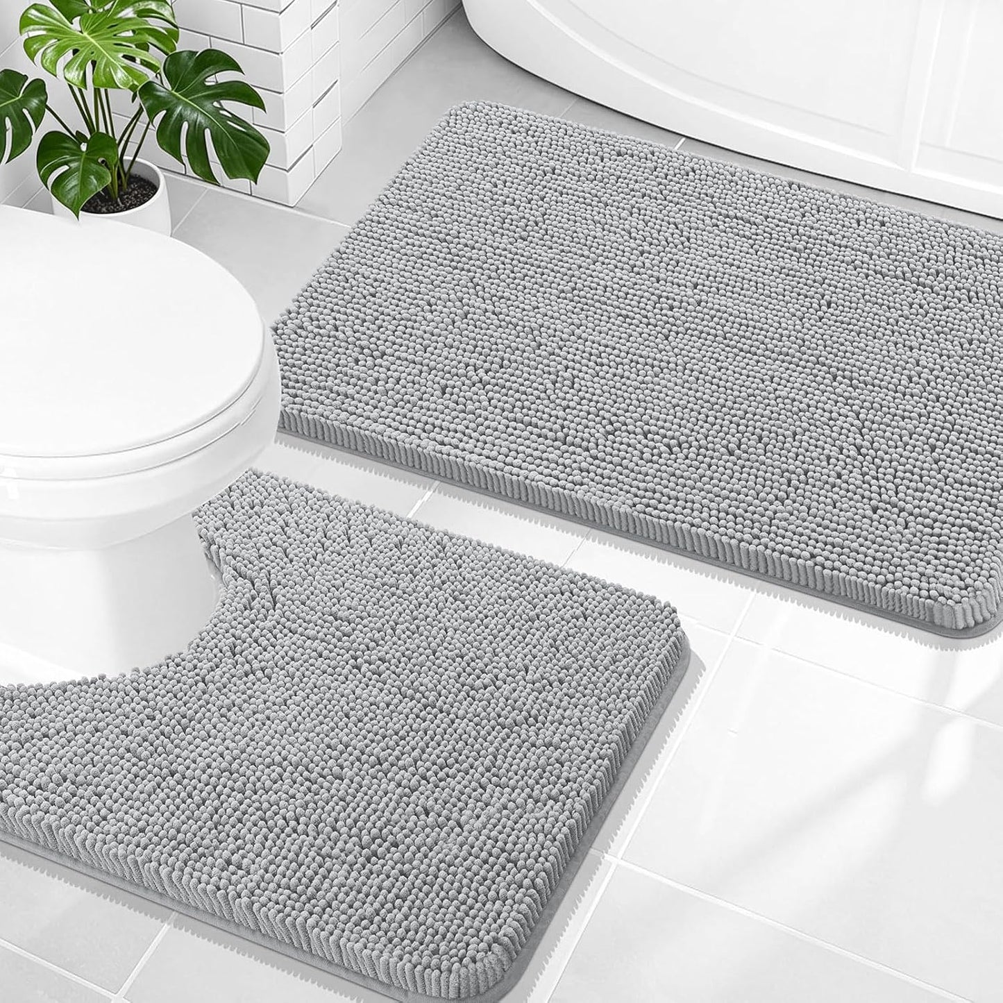 OLANLY Bathroom Runner Rugs 44x24, Extra Soft Absorbent Chenille Bath Rugs