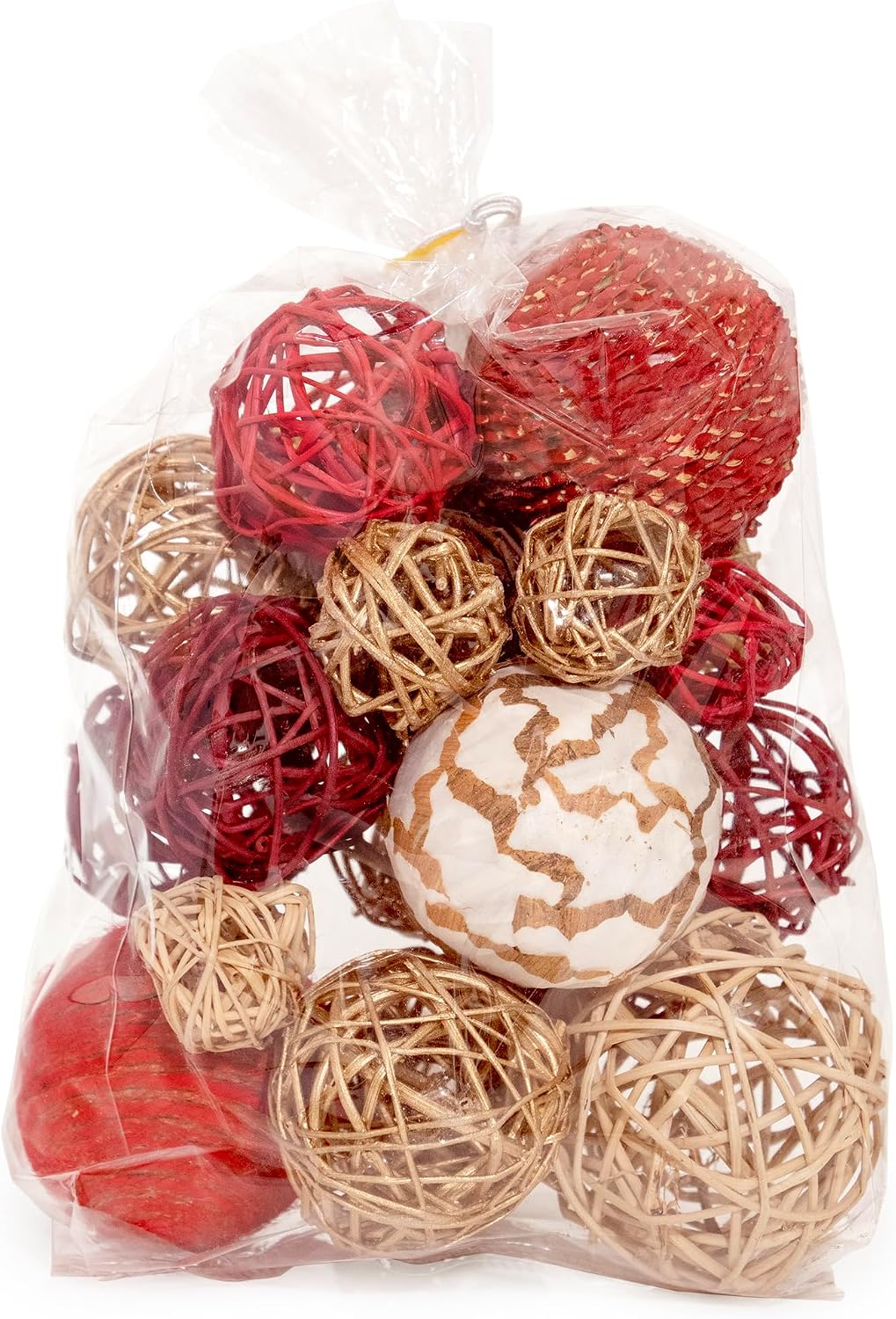 Decorative Balls Bag Bowl Filler Home Decor / Red Gold