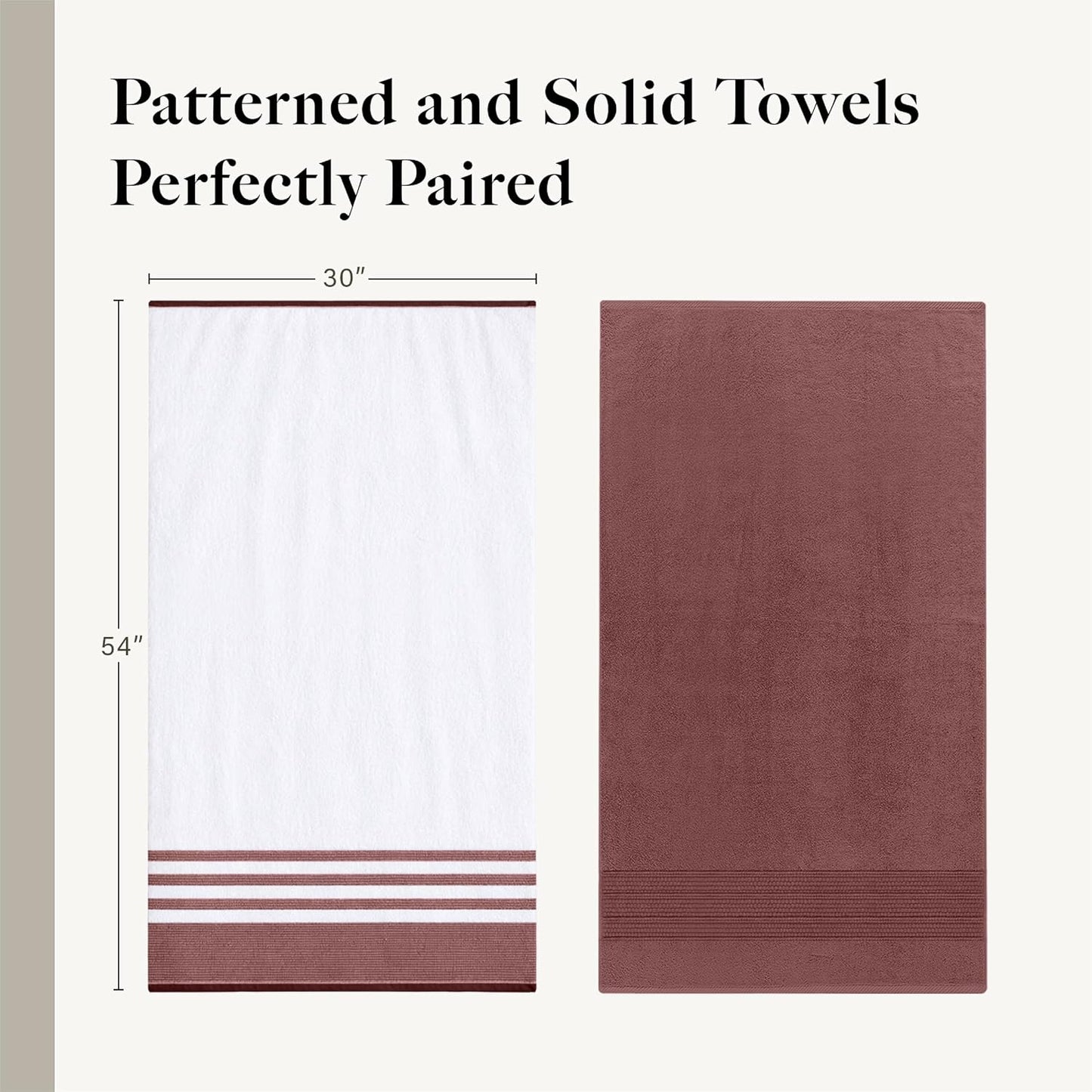Modern Threads 6 Piece Bath Towel Set – Bathroom Towel Set with 2 Bath Towels, 2 Hand Towels & 2 Washcloths – 100%