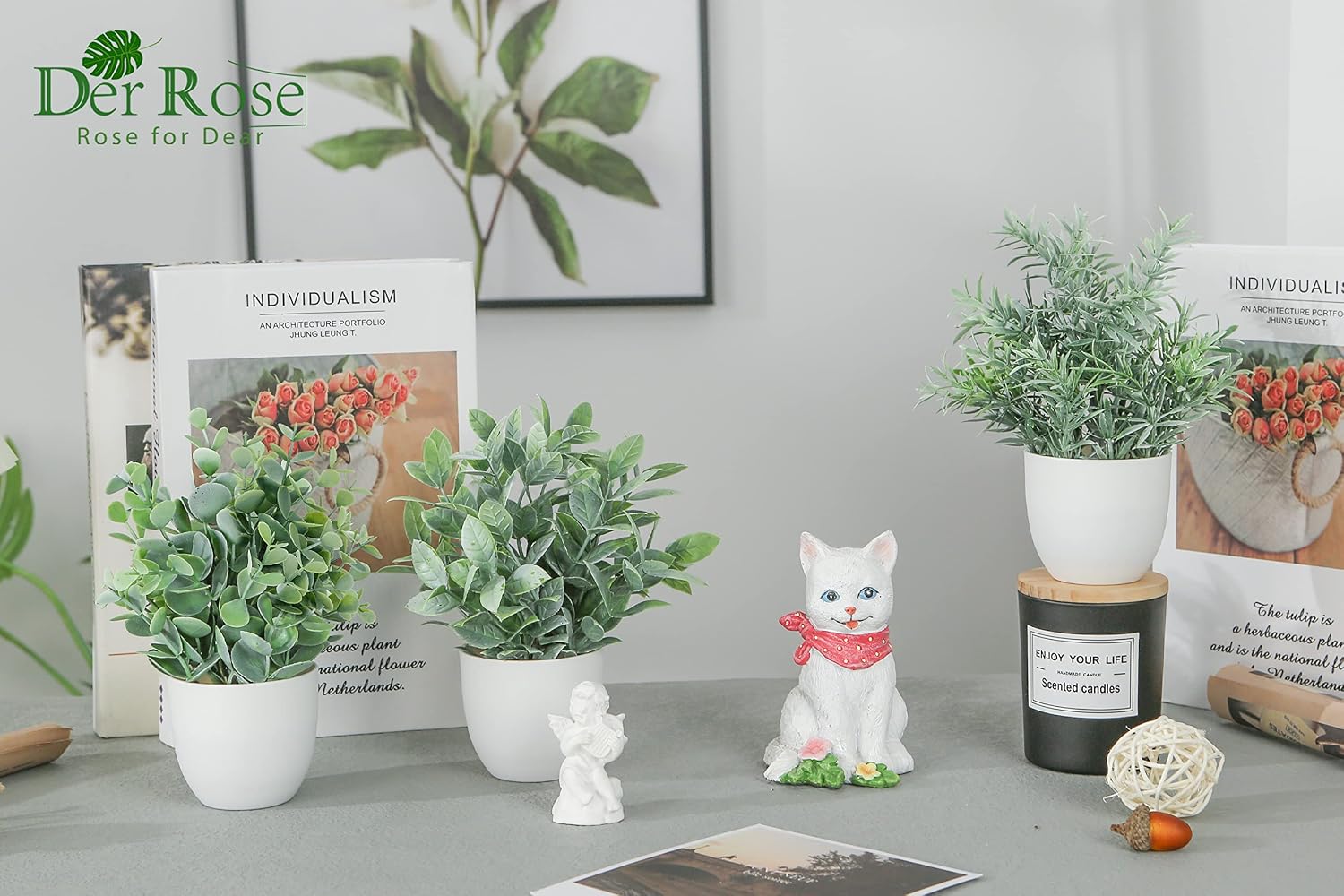 Faux Plants Indoor / Grey / Set of 4