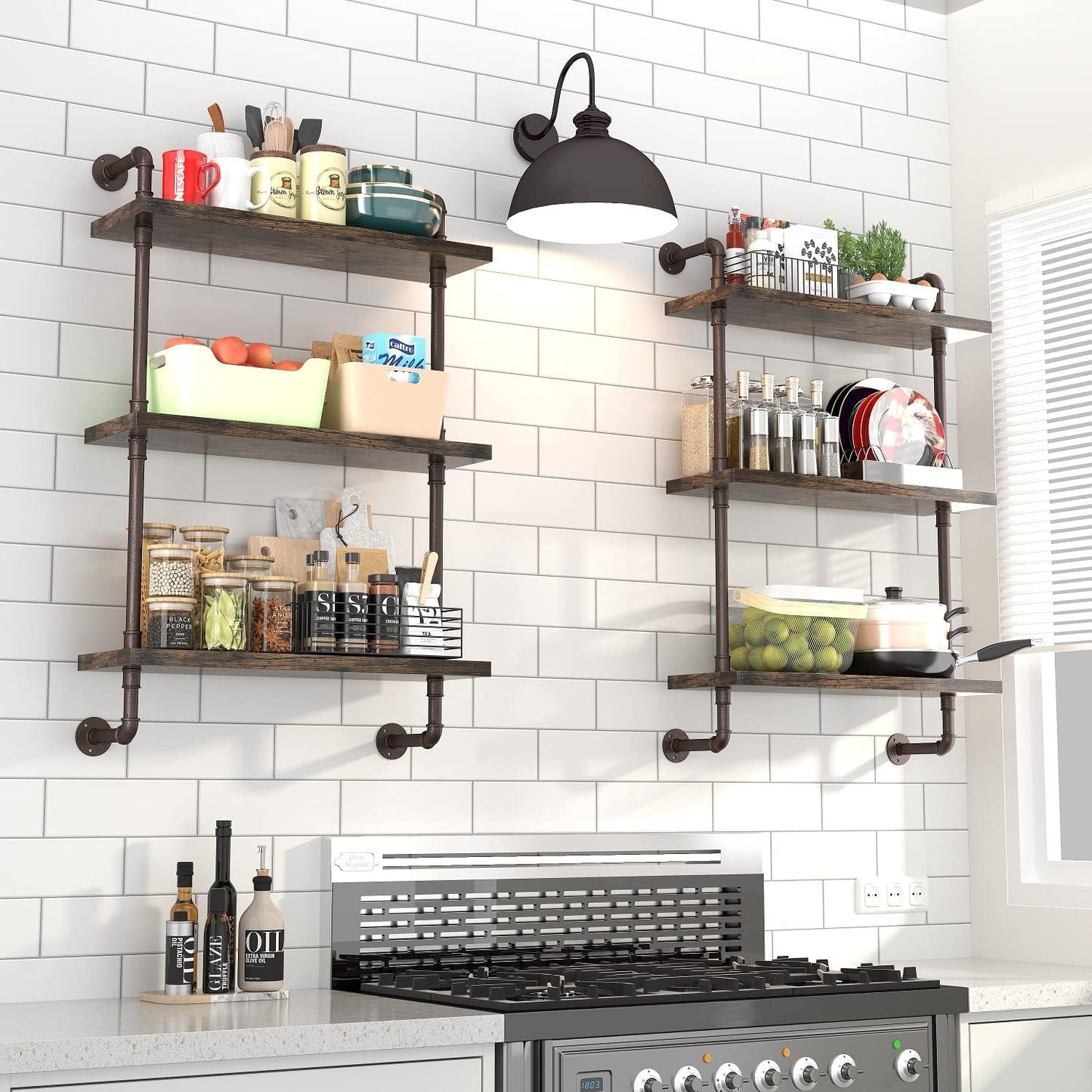 Rustic Wood Floating Shelves / 2set / 24inch
