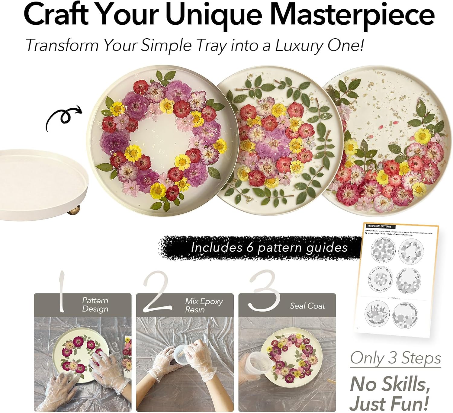 Create Real Flower Tray / White-basic