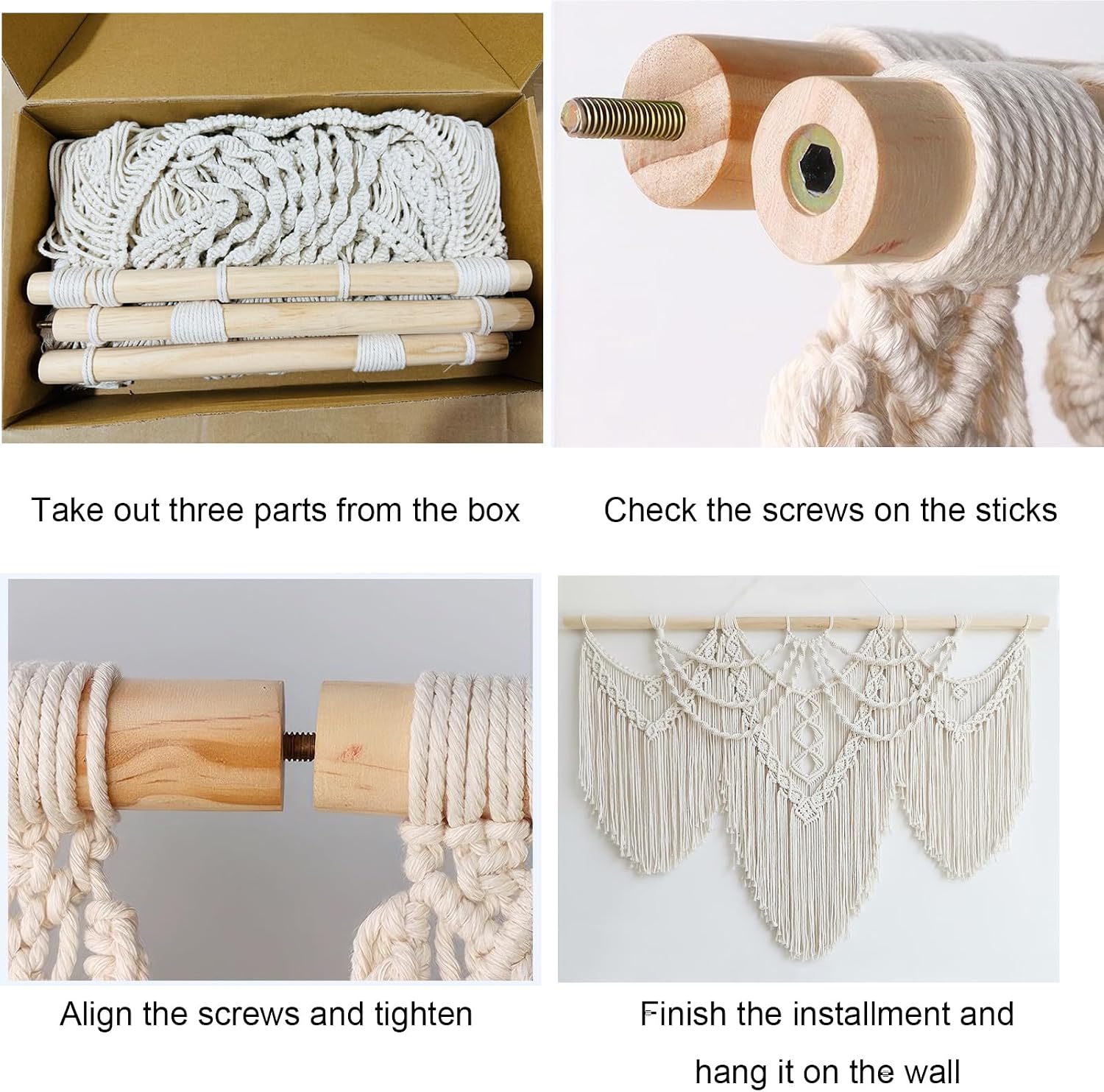 Macrame Wall Hanging Large- Boho Wall Decor- large wall art- Wall Decor Living Room / Beige-fringe