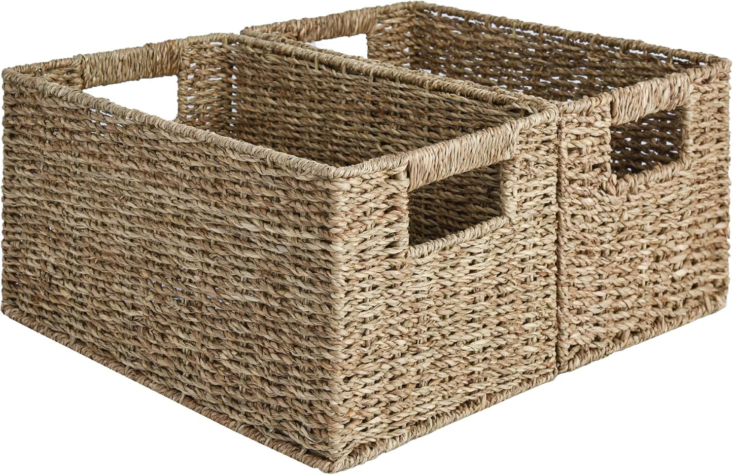 Medium Seagrass Storage Baskets / Natural / 2 x 13