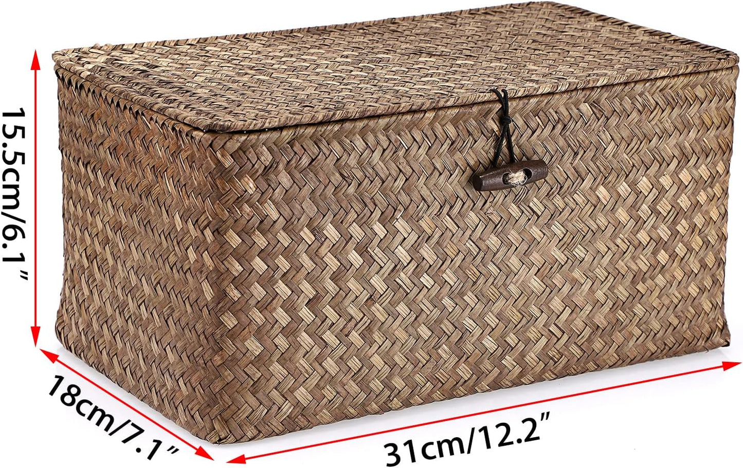 Wicker Shelf Baskets Bin / Medium / Coffee