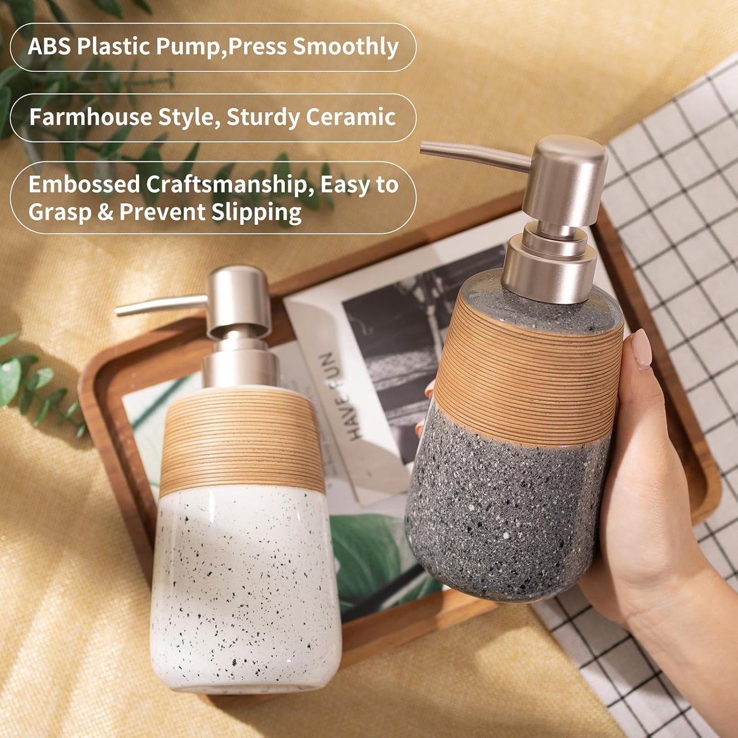 Ceramic Hand Soap Dispenser / 1 x 15 / Oz White Soap Dispenser