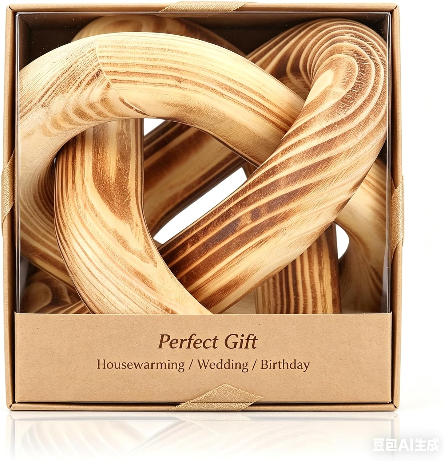 Wood Knot Chain Link Decor / Burn Color