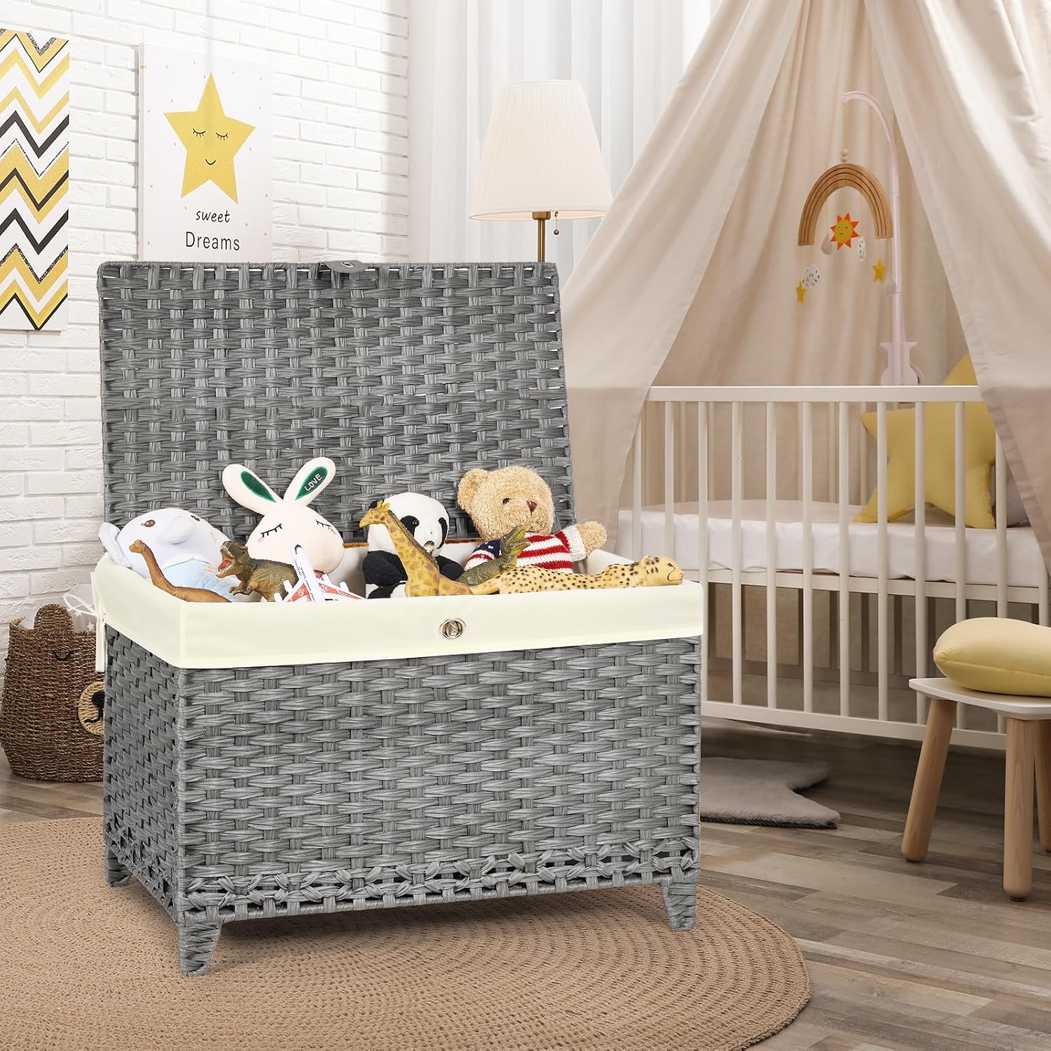 Rattan Shelf Basket / 200L / Grey