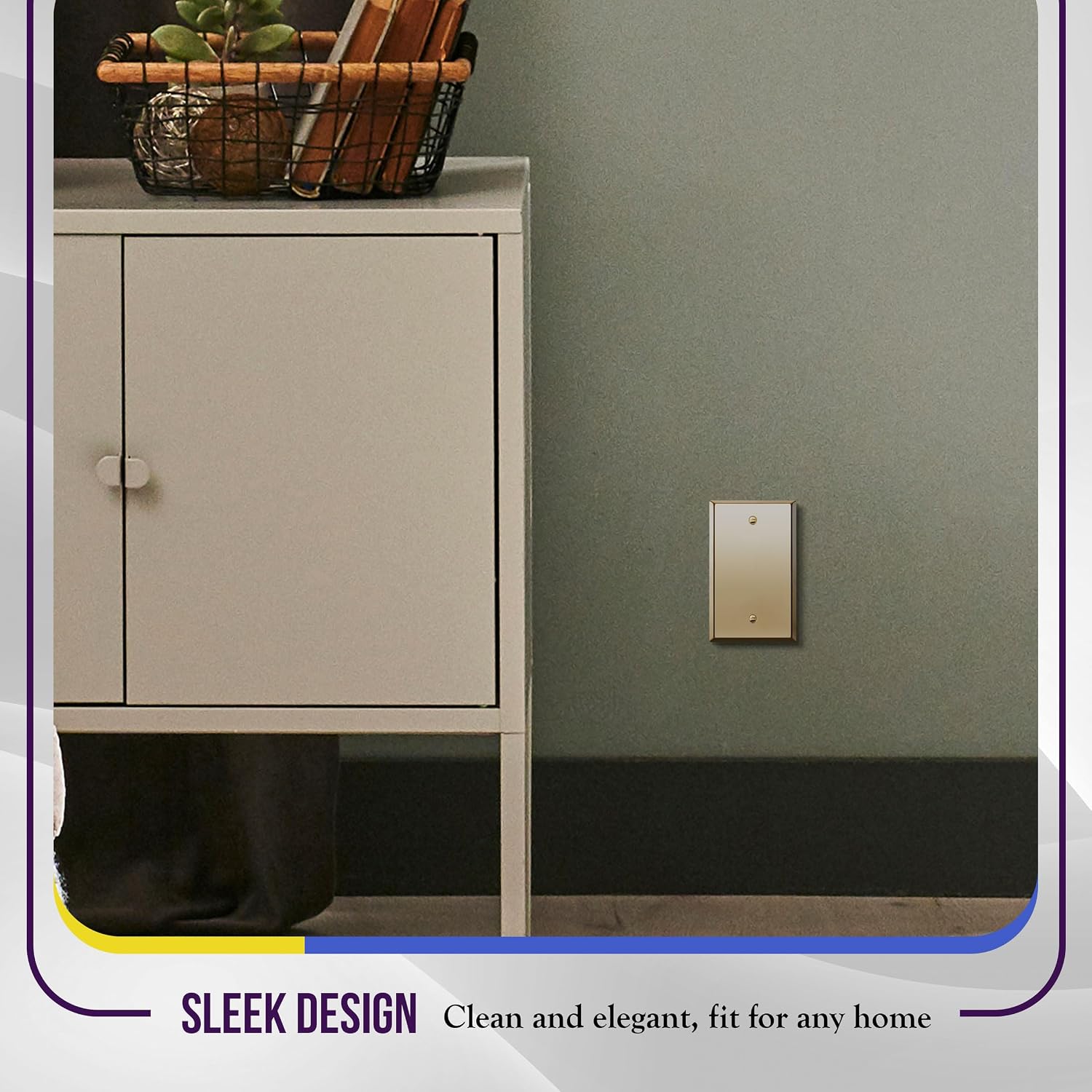 ENERLITES Blank Device Metal Wall Plate, Stainless Steel 201, Corrosive Resistant, Size 1-Gang 4.50" x 2.76"