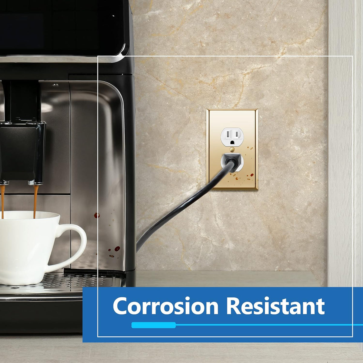 LIDER Duplex Receptacle Metal Wall Plate, Mid-Size 1-Gang, 2-Pack | Stainless Steel, Corrosion Resistant, Outlet Cover